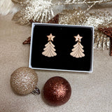 SAPIN BEIGE - Boucles d'oreilles