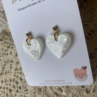 Coeur paillettes (nouvelle forme) - boucles d’oreilles (4 couleurs)