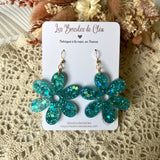 Fleurs paillettes - boucles d’oreilles (11 couleurs au choix)