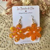 Fleurs paillettes - boucles d’oreilles (11 couleurs au choix)