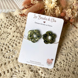 Créoles petites fleurs paillettes - boucles d’oreilles (8 couleurs)