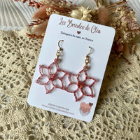 Fleurs edelweiss paillettes - boucles d’oreilles (5 couleurs)