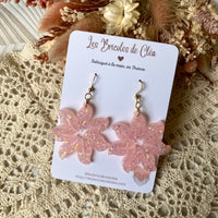 Fleurs étoile paillettes - boucles d’oreilles (7 couleurs)