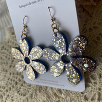 Fleurs paillettes - boucles d’oreilles (11 couleurs au choix)