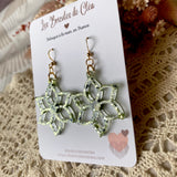 Fleurs edelweiss paillettes - boucles d’oreilles (5 couleurs)