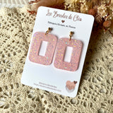 Rectangle 70’s paillettes - boucles d’oreilles (9 couleurs)