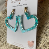 Coeurs asymétriques paillettes - boucles d’oreilles (11 couleurs)