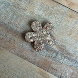 Barrette fleur dorée