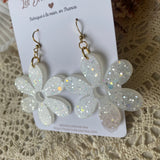 Fleurs paillettes - boucles d’oreilles (11 couleurs au choix)