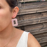 Rectangle 70’s paillettes - boucles d’oreilles (9 couleurs)