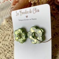 Créoles petites fleurs paillettes - boucles d’oreilles (8 couleurs)