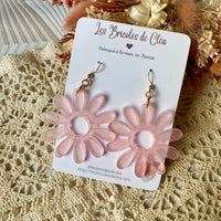 Fleurs soleil paillettes - boucles d’oreilles (2 couleurs)