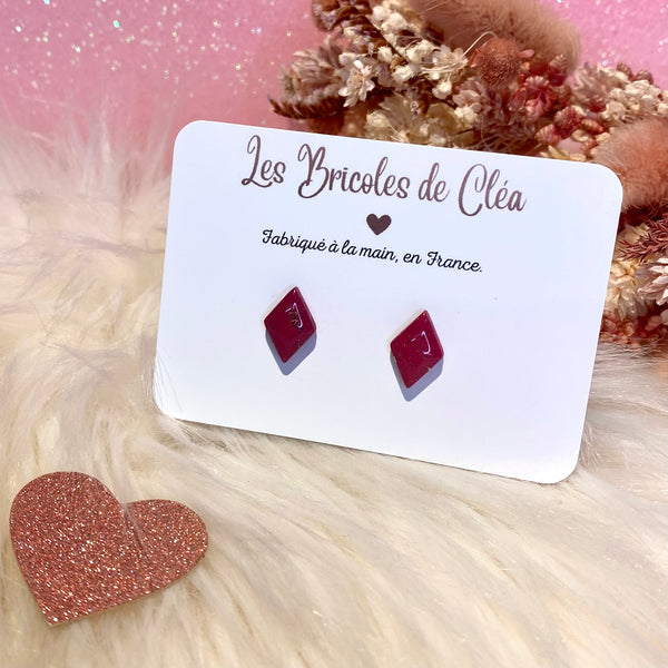 boucles d’oreilles puces petit losange