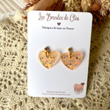 Coeur paillettes (ancienne forme) - boucles d’oreilles (2 couleurs différentes)