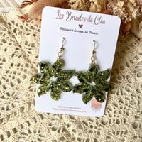 Fleurs étoile paillettes - boucles d’oreilles (7 couleurs)