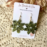 Fleurs étoile paillettes - boucles d’oreilles (7 couleurs)