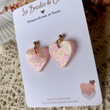 Coeur paillettes (nouvelle forme) - boucles d’oreilles (4 couleurs)