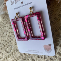 Rectangle paillettes - boucles d’oreilles (6 couleurs)