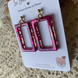 Rectangle paillettes - boucles d’oreilles (6 couleurs)