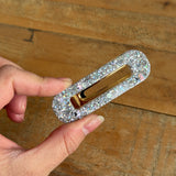 Barrette rectangle disco