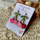 « Cerise sur le gâteau » paillettes - boucles d’oreilles