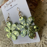 Fleurs paillettes - boucles d’oreilles (11 couleurs au choix)