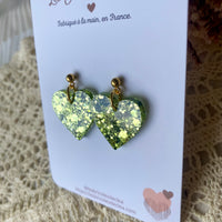 Coeur paillettes (nouvelle forme) - boucles d’oreilles (4 couleurs)