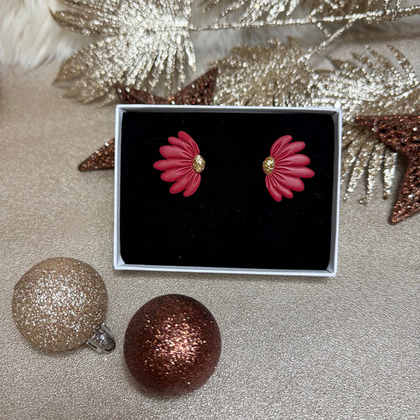 LIBERTY rouge - Boucles d’oreilles (dorées ou argentées)