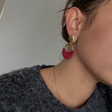 BROOKLYN rouge - Boucles d’oreilles (doré ou argenté)