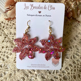 Fleurs étoile paillettes - boucles d’oreilles (7 couleurs)