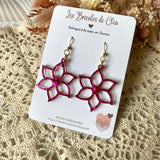 Fleurs edelweiss paillettes - boucles d’oreilles (5 couleurs)