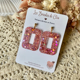 Rectangle 70’s paillettes - boucles d’oreilles (9 couleurs)