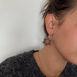 FLOCON marron paillettes - Boucles d’oreilles (dorées ou argentées)