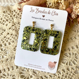 Rectangle 70’s paillettes - boucles d’oreilles (9 couleurs)