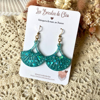 Eventail paillettes - boucles d’oreilles (11 couleurs)