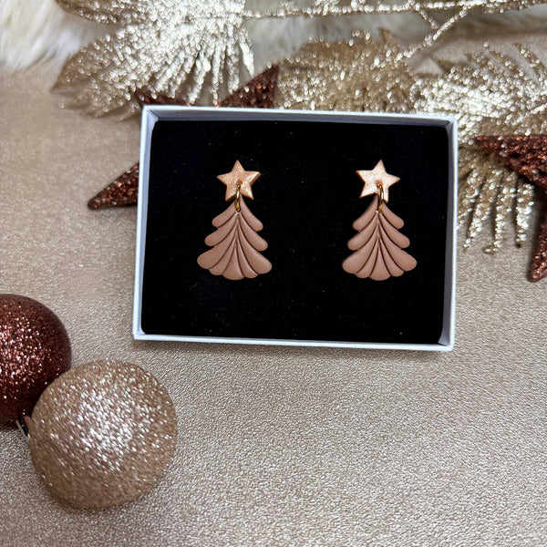 SAPIN MARRON - Boucles d'oreilles