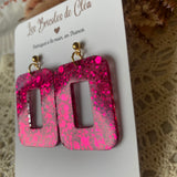 Rectangle 70’s paillettes - boucles d’oreilles (9 couleurs)