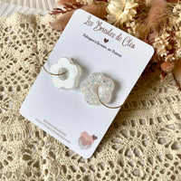 Créoles petites fleurs paillettes - boucles d’oreilles (8 couleurs)