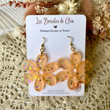 Fleurs paillettes - boucles d’oreilles (11 couleurs au choix)