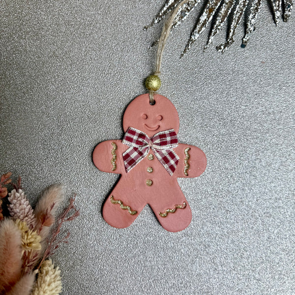 Bonhomme pain d’épice terracotta décoration de Noël