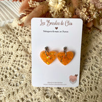 Coeur paillettes (ancienne forme) - boucles d’oreilles (2 couleurs différentes)