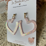 Coeurs asymétriques paillettes - boucles d’oreilles (11 couleurs)