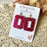 Rectangle 70’s paillettes - boucles d’oreilles (9 couleurs)