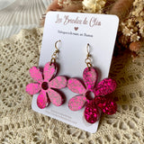 Fleurs paillettes - boucles d’oreilles (11 couleurs au choix)