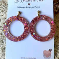 Cercles paillettes - boucles d’oreilles (11 couleurs)