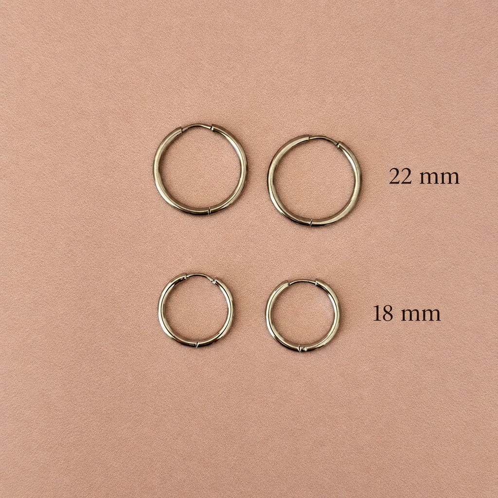 Créoles argentées 18 mm acier inoxydable