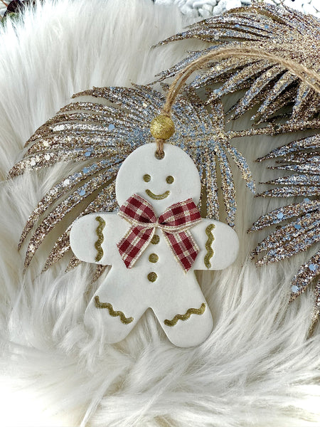 Bonhomme pain d’épice blanc décoration de Noël