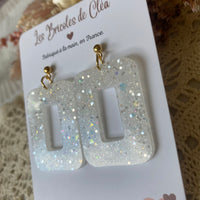 Rectangle 70’s paillettes - boucles d’oreilles (9 couleurs)