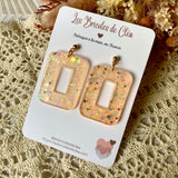 Rectangle 70’s paillettes - boucles d’oreilles (9 couleurs)