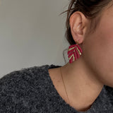 FEUILLES rouges (dorées ou argentées) - Boucles d'oreilles